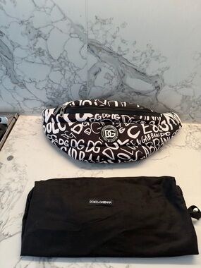 Dolce & Gabbana Black and White Logo Pouch
